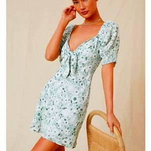 Anthropologie Forever that girl sweetheart floral mini sundress short sleeves M